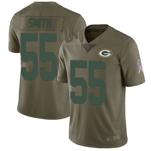 Green Bay Packers Limited Olive Men #55 Smith Za Darius Jersey Nike NFL 2017 Salute to Service->youth nfl jersey->Youth Jersey